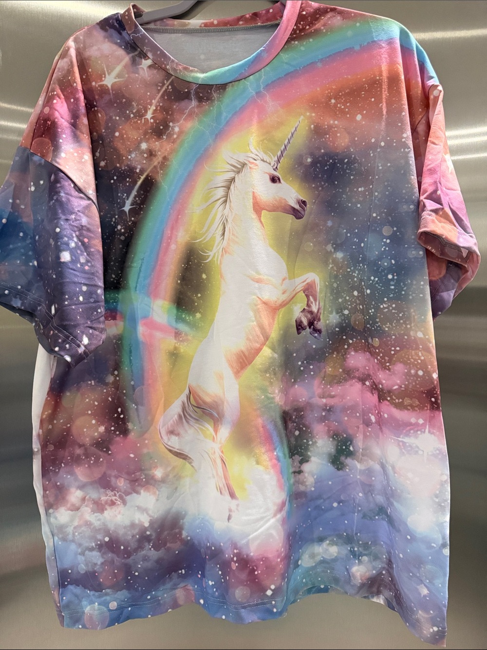 Blackmilk Oversized Unicorn/Robot Trex Rainbow Graphic Tee